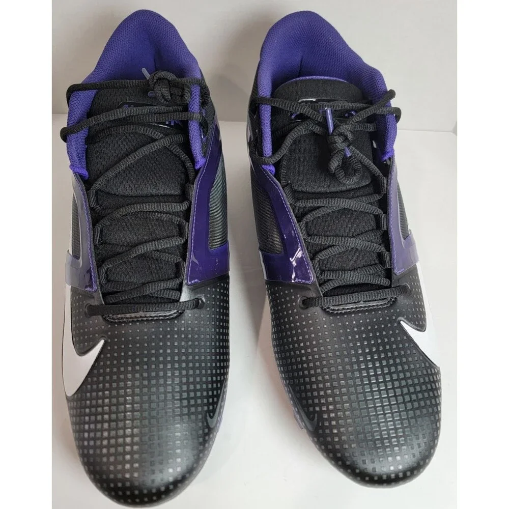 Nike Alpha Menace 4 Pro Football Cleats Black Purple White FZ7702-003 US 14 New
